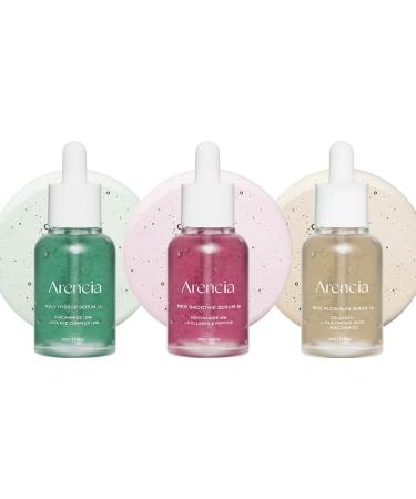 Arencia Glow Serum Best Set Hyssop + Red Collagen + Rice mucin for glass skin - Vitaminc A C E & Niacinamide &Hyaluronic Acid
