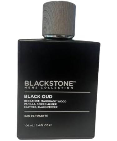 Black Oud Fragrance for Men by Blackstone 3.4 fl oz Bergamot Mahogany Wood Vanilla Spiced Amber Leather Black Pepper