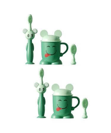 Minkissy 2 sentences toothbrush set toothbrushes for children toothbrush cleaning brush for baby teeth toothbrush cups for children newborn toothbrush baby training toothbrush suction cup