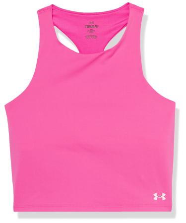 Under Armour Girls' Motion Crop Tank Top (652) Rebel Pink / / Pink Sugar Small