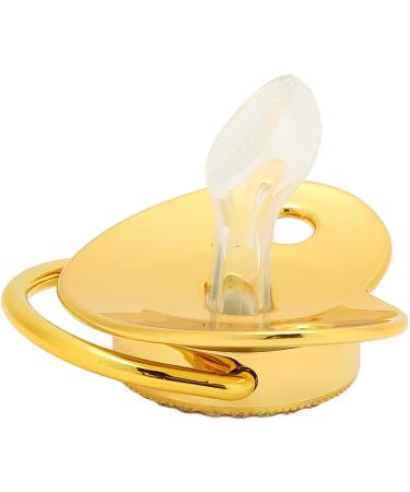 Hyuduo Golden Baby Pacifier - Personalized Curved Design 26 Letters Safe Materials Healthy Bling Perfect for Newborns 6-18 Months with Clips - Buy Online on GoSupps.com