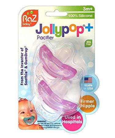 Razbaby JollyPop Pacifier 10 Pack - Pink (3+ Months, Unscented) - Buy Online on GoSupps.com