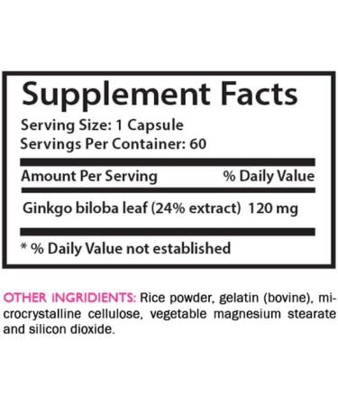 Ginkgo biloba Extract Powder - Ginkgo BILOBA Extract - Herbal Extract Wellness Ginkgo biloba Natural Supplement Antioxidant Plant Extract Ginkgo biloba antioxidant Properties 2 Bottles 120 Caps - Buy Online on GoSupps.com