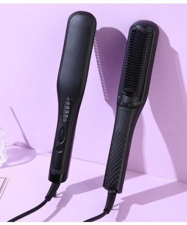 Minidiva Curling and Straightening Combs Adjustable Electric Heating Combs for Curling and Straightening (Black)