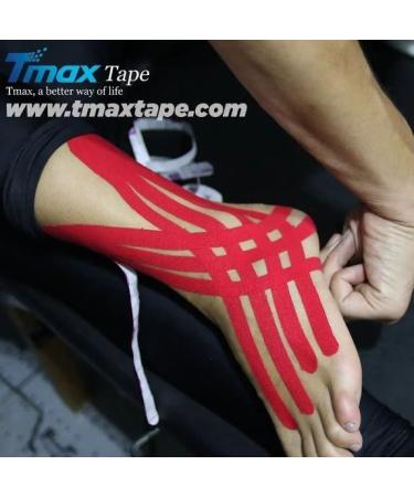 Tmax Waterproof Kinesiology Tape - Athletic Muscle Support Pain Relief & Joint Care (5m x 5cm Pack of 2) - International Shipping Available - Buy Online on GoSupps.com
