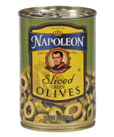 Napoleon Olives Sliced Green, 7-Ounce Cans (Pack of 12)