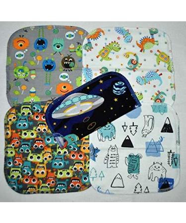 Set of 5 Little Monster Printed Flannel 8x8 Inch 1 Ply Wipes - Buy Online on GoSupps.com
