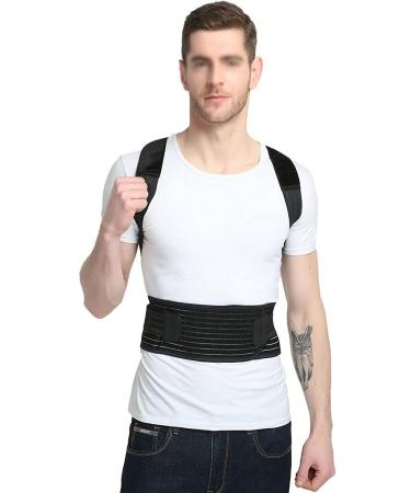 Posture Corrector for Men and Women Back Brace Double Compression Belt Adjustable Waist Support Belt Provides Pain Relief for Neck Back Shoulders (Size : 3XL) (3XL) - Buy Online on GoSupps.com