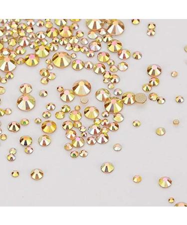 Dowarm 2650 Pieces Non Hotfix Flatback Crystals - Metal Sunlight/Gold - 6 Sizes 1.5mm to 6.5mm - Glass Rhinestones for Crafts, Nails, Face Art & Clothes - Buy Online on GoSupps.com