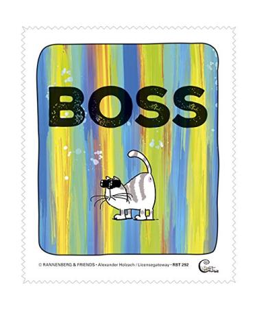 Glasses cleaning cloth - cat - "Catzz - Boss" 15x18cm