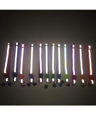 Cluos 12 PACK Reflective Cat Collars Quick Release with Bell Safety Nylon Kitten Collars Adjustable 19-32cm - Buy Online on GoSupps.com