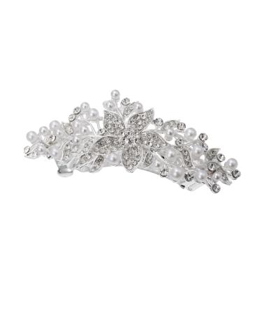 FOMIYES Rhinestone Hair Clip Silver Hair Clips Wedding Hair Barrettes for Thick Hair Barettes and Hair Clips for Women Elegant Hair Clips Sparkly Hair Clip Rhinestone Hairpin Silver