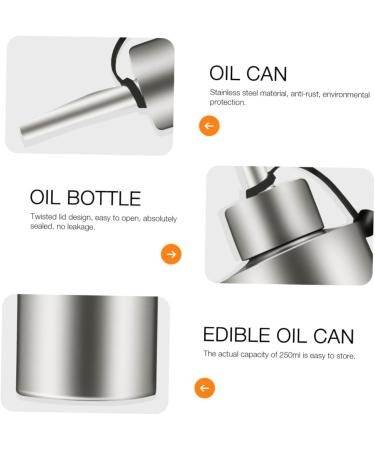 Zerodeko 1pc Stainless Steel Oil Pot Glass Olive Oil Pourer Olive with Spout Salad Glass Terrarium Olive Oil Decanter Steel Oiler Terrariums Vinegar Spout Bottle Dropshipping Kitchen Bottle 18X5.5X5.5CM Silver - Buy Online on GoSupps.com