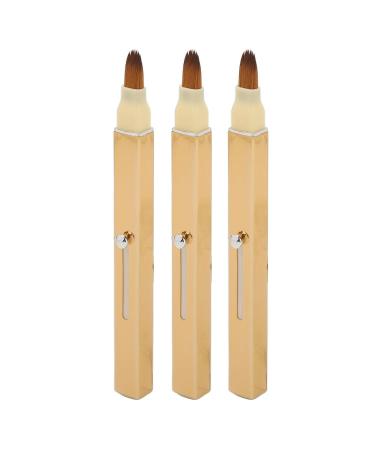 Buy 3pcs Stylish Gold Lip Brush Set - Soft Fiber Hair Automatic Sealing Design for Perfect Makeup - International Shipping Available - Buy Online on GoSupps.com