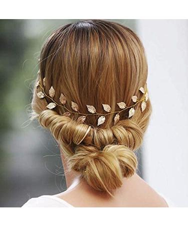 Yean Gold Leaf Wedding Headband for Bridesmaid and Flowergirls - 15.7 Inches - Buy Online on GoSupps.com