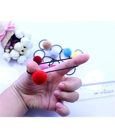 10 Elastic Ball Hair Ties - Plush Pom Pom Ponytail Holders for Women & Girls - Red - Comfortable & Practical - Buy Online on GoSupps.com