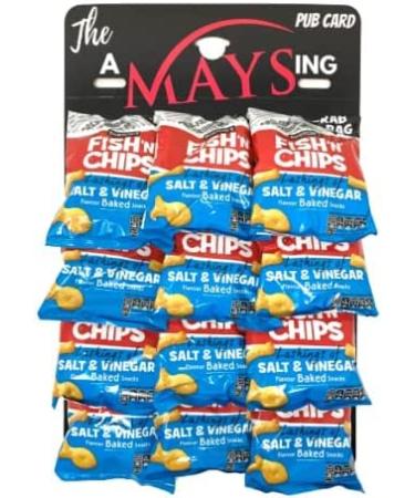 Burtons Daily Fish n Chips Salt & Vinegar Snacks Biscuits 12 x 25g on 'AMaysing' Pub Card