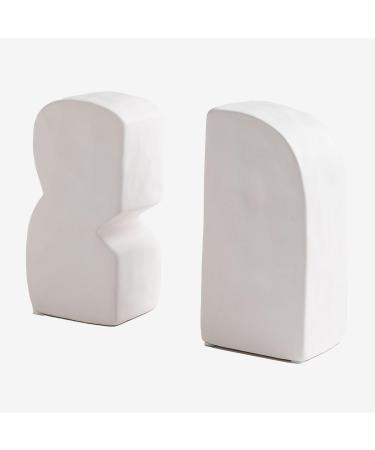 SKLUM Set of 2 Ceramic Eagle Bookends White White