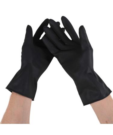 Beaupretty hair intake handheld professional reusable rubber gloves black latex gloves hair intake handhoes accessories for salon baber 2 pair (l) 2 pieces (1 Pack)