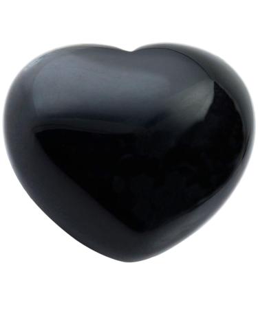 Nupuyai Obsidian Heart Palm Worry Stone for Chakra Reiki Healing Crystal Love Stone for Home Decoration 45mm 05-black/Obsidian/45x40mm