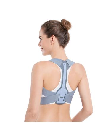 Posture Corrector for Women and Men - Upper Back Brace Straightener and Clavicle Chest Support - Grey, Medium - Buy Online on GoSupps.com
