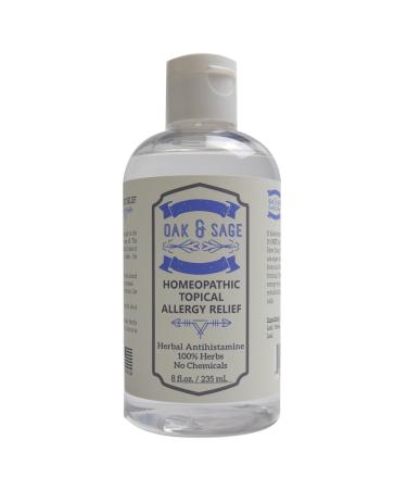 OAK & SAGE Homeopathic Topical Allergy Relief - Unscented - 8oz - 100% Herbs No Alcohol No Chemicals