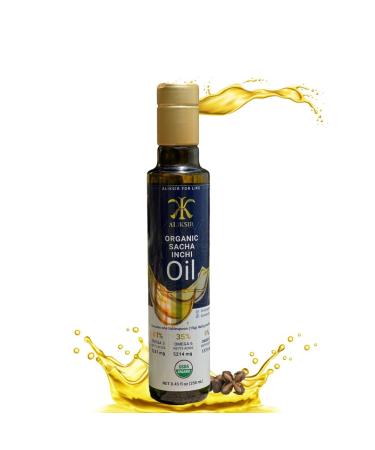 Organic Sacha Inchi Oil Amazonian seed Extra Virgin 100% Natural High Omega 3 (7247 mg) Omega 6 (5214 mg) Omega 9 (1370 mg) Cold Pressed with Vitamin E - antidioxidants that help you hair nails and skin.