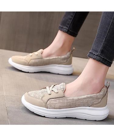 Kotsas Orthopedic Shoes for Women 2023 - Arch Support Slip-On Walking Sneakers (Khaki, Size 42/9) - Buy Online on GoSupps.com
