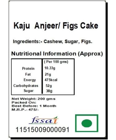 Ghasitaram Gifts Valentines Gift for Girlfriend/Boyfriend/Husband and Wife - Valentine Sweets - Kaju Anjeer/Figs Cake - Buy Online on GoSupps.com
