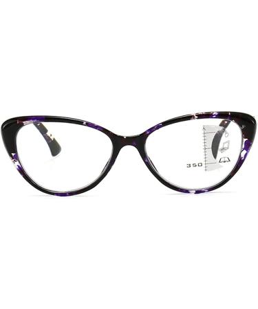 HAOXUAN Fashion Cat's Eye Reading Glasses | Progressive Multifocal & Anti Blue Light | Smart Zoom Women s Glasses +1.00 to +3.00 | Stylish Purple Design - Buy Online on GoSupps.com