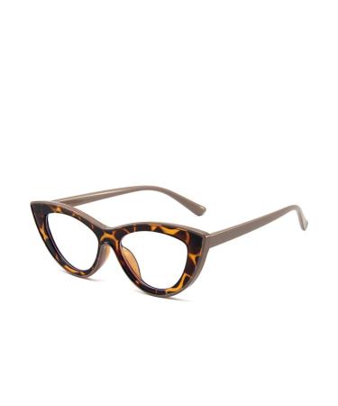 SERONI Vintage Tr90 Cat Eye Frame Blue Light Blocking Glasses for Women Men Anti UV Ray Computer Reading Glasses Tortoises 65 Millimeters
