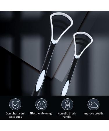 Jiakalamo 4 Pack Portable Tongue Cleaner for Fresh Breath & Oral Health - Black | International Shipping Available - Buy Online on GoSupps.com