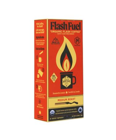 Flash Fuel Organic Instant Coffee - Medium Roast Coffee - Wild coffee in a flash - Perfect for hunting camping or on the go - Single serve sticks (3.5g x 10 sachets) Medium Roast 35 g (Pack of 1)
