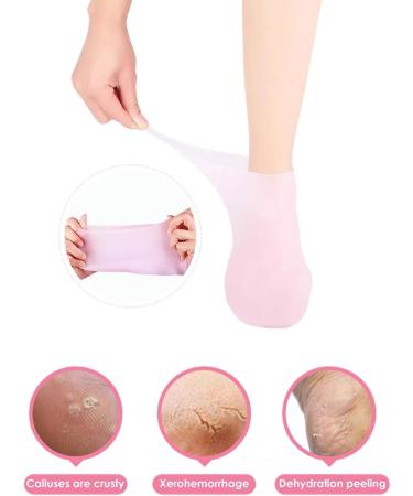 Silicone Socks & Gloves - 2 Pairs for Spa Pedicure | Moisturizing Foot Care for Dry Cracked Feet - Buy Online on GoSupps.com