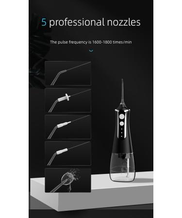 Portable Rechargeable Water Flosser - IPX7 Water Resistant 300ml 3 Modes 5 Nozzles - Travel & Home Dentistry (Pink - Buy Online on GoSupps.com