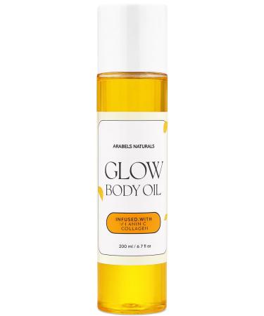 ArabelsNaturals Brightening Body Oil with Carrot Collagen & Papaya Deep Moisturizing Even Skin Tone Radiant Glow Lightweight & Fast-Absorbing Formula 200ml