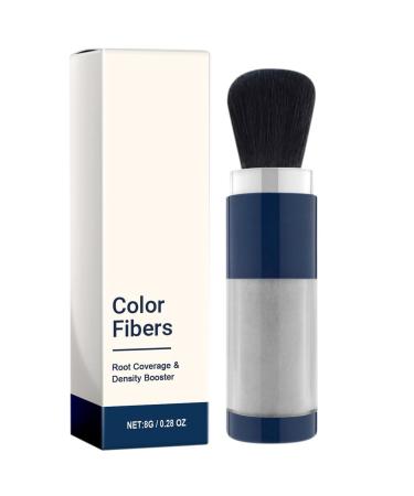 Thick Hair Fiber Powder With Brush Large Multicolor Fiber Hair Beauty Women & Men Hair Concealer For Replenishing Powder Repair Hair Color Powder Touchup Makes Thin Hair Look Thicker 8g (Gray)
