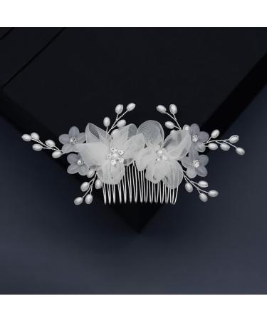 Beaupretty 1 Set comb plate hairpin Rhinestone Hair Clips rhinestone hair comb flower hair stick flower hair fork pearl hair accessories bridal rhinestone insert comb Leaves fabric bride leaf - Buy Online on GoSupps.com