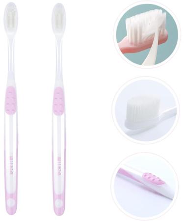 Minkissy 2-Pack Sensitive Gums Toothbrushes - Soft Bristle for Pregnant Women & Kids - Pink Oral Care Brush - Buy Online on GoSupps.com