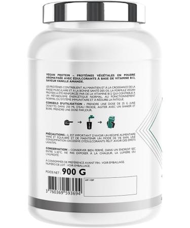 Superset Nutrition - 100% Vegan Protein (900g) - Vegetable protein mix - Pea Rice Coconut and Pumpkin + Vitamin B12 - The best alternative to classic whey - Almond & Vanilla - Buy Online on GoSupps.com
