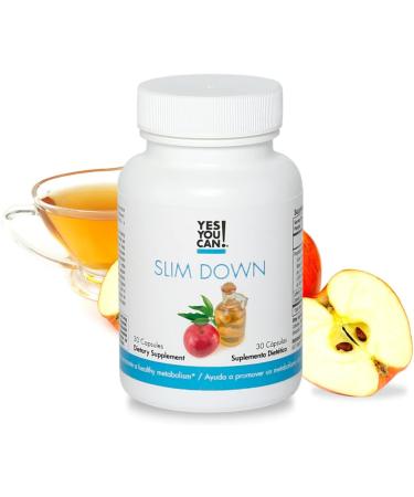 Yes You Can! Slim Down Dietary Supplements - African Mango, L-Carnitine, Apple Cider Vinegar, Green Tea Extract & Guarana Seed Extract - 30 Capsules - Buy Online on GoSupps.com