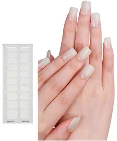 Semi Cured Gel Nails Stickers Full Wrap Nails Polish Strips French Style Gel Nail Strips Nails Art Decortions BSS0357 - Buy Online on GoSupps.com