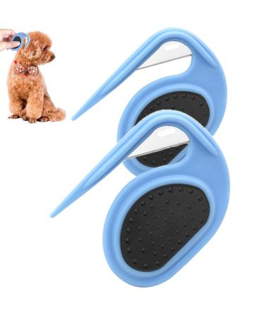 PET Knotting Comb Professional Denfilzer with steel blade de -filter knife cat splitter fur -tubular de -filtered ridge for dogs - perfect for removing matters (blue)
