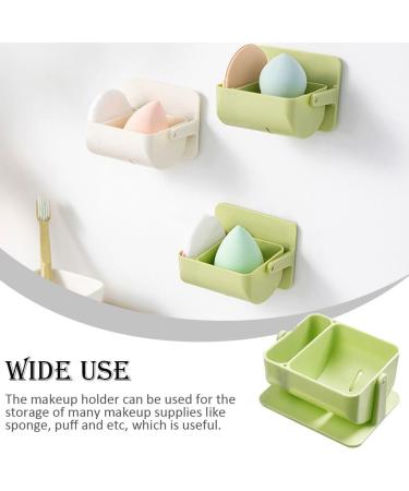 dijiusidy Makeup Sponge Bracket Portable Drill-free Wall-mounted Self-adhesive 2 Compartment Removable Puff Draining Holder - Buy Online on GoSupps.com