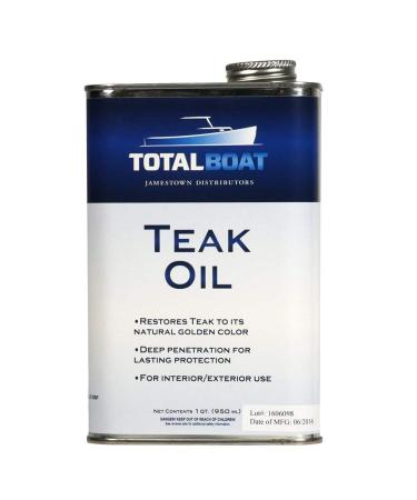 TotalBoat Teak Oil - Premium Marine Wood Sealer Protects & Preserves Teak on Boats and Outdoor Furniture (1 Quart)