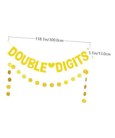 Warmhm 10th Birthday Banner 2pcs Latte Baby Ribbon Wafer Paper Baby Birthday Banner Girl 300CM Golden - Buy Online on GoSupps.com