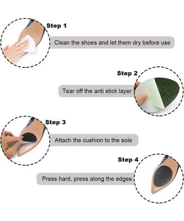 6 Pairs Anti-Slip Shoe Grips - Self-Adhesive Non-Skid Pads for Shoes in Black - Buy Online on GoSupps.com