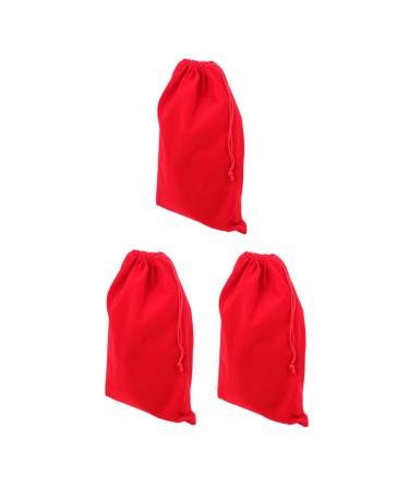 DRESSOOS 3pcs Hair Dryer Storage Bag Drawstring Hair Dryer Bags Dorm Hair Dryer Bags Red Flannel