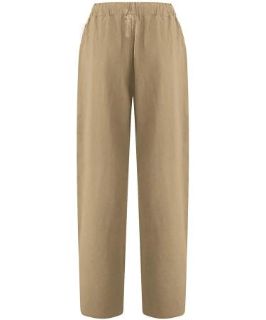 BFAFEN Women's Plus Size Cotton Linen Cargo Pants - Khaki, X-Large - Buy Online on GoSupps.com