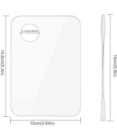 Acrylic Makeup Palette 2 Pack with Spatula and Mirror - for Nail Art & Beauty Salon - Transparent - Buy Online on GoSupps.com